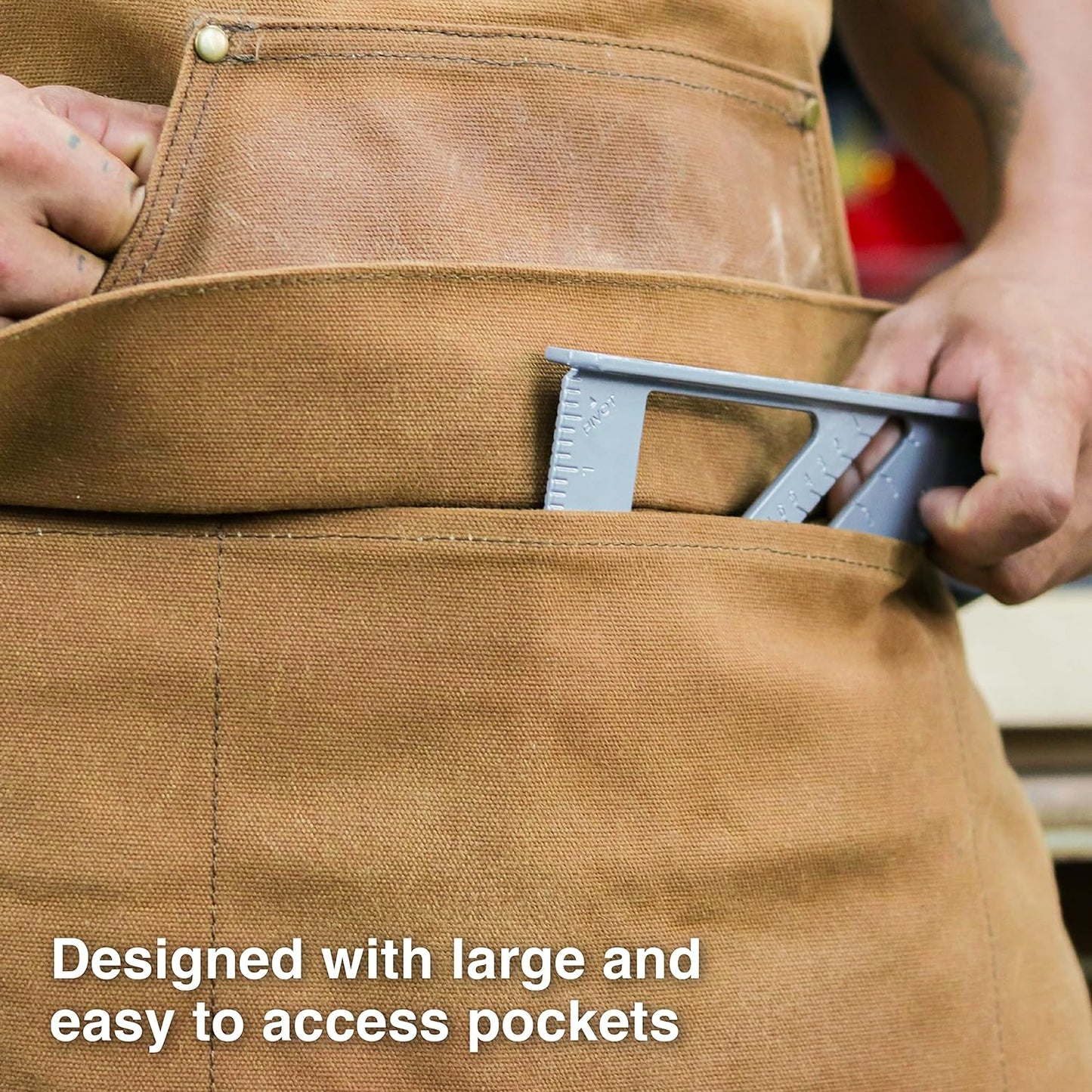 Heavy Duty 16 oz Waxed Canvas Woodworking Apron - HDG901W
