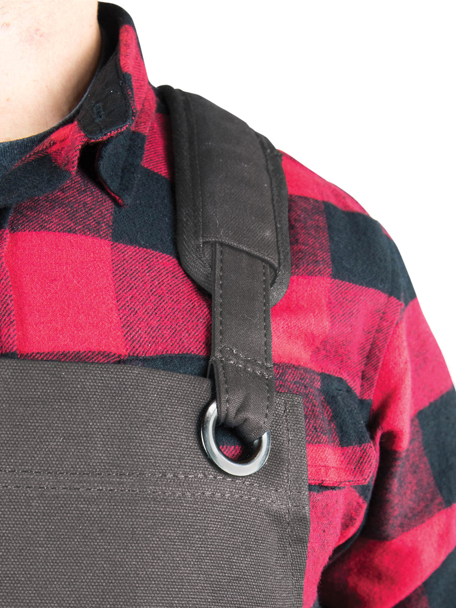 Heavy Duty 16 oz Waxed Canvas Tool Apron - DELUXE EDITION (Grey) - HDG901DG