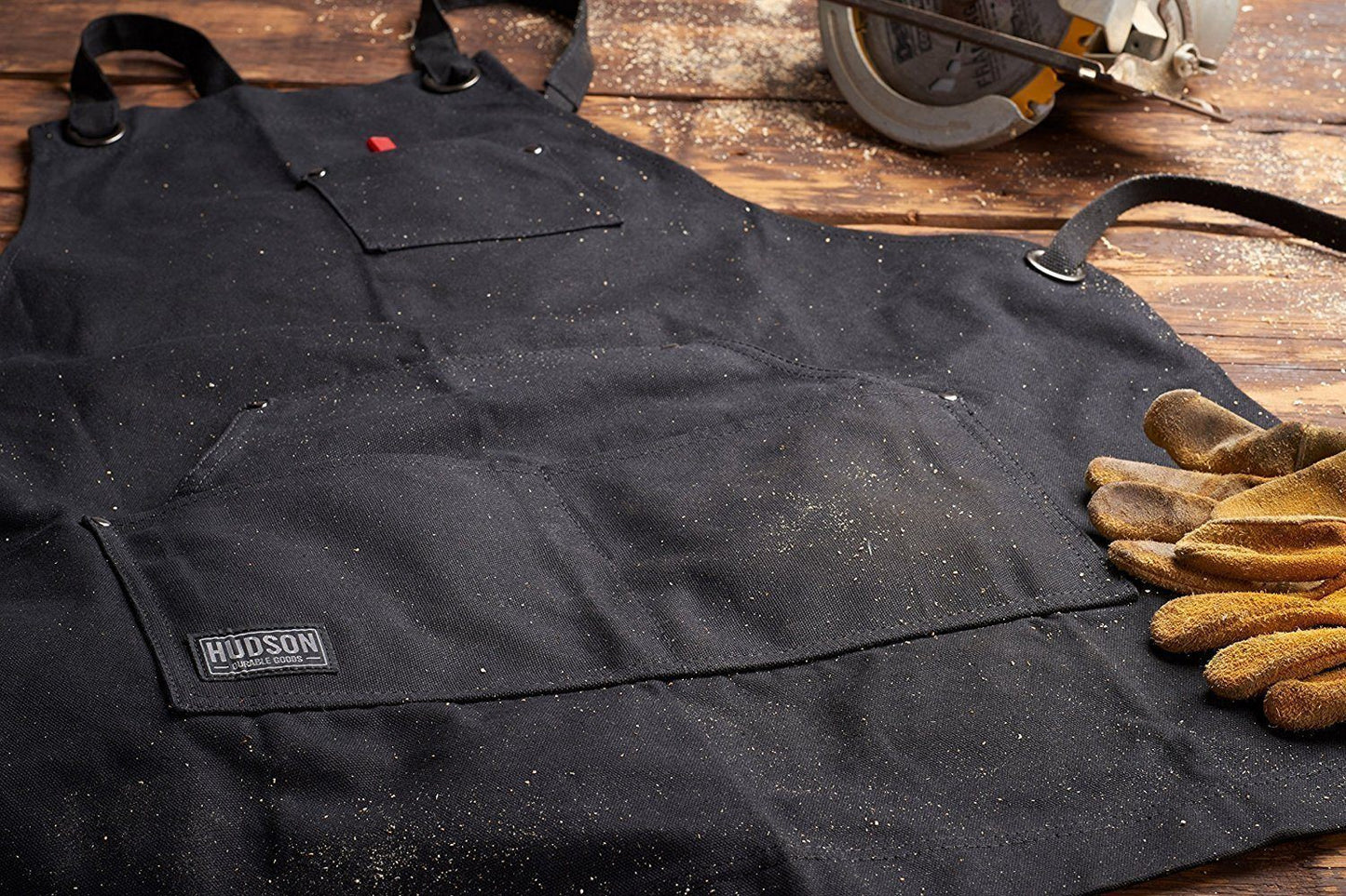 Heavy Duty 16 oz Waxed Canvas Work Apron (Black) - HDG901