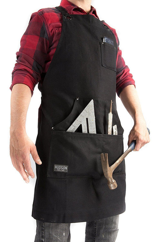 Heavy Duty 16 oz Waxed Canvas Work Apron (Black) - HDG901