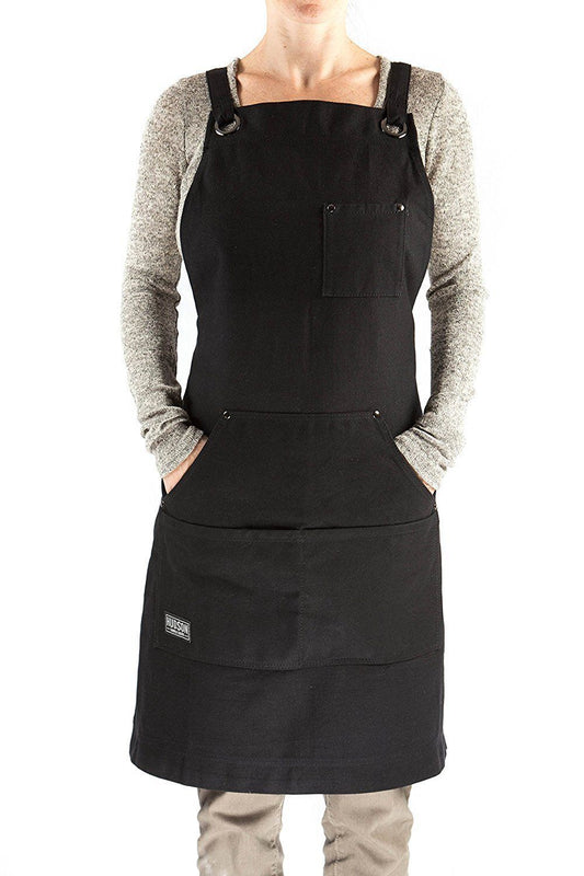 Heavy Duty 16 oz Waxed Canvas Work Apron (Black) - HDG901