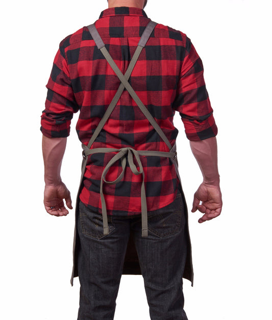 Heavy Duty 16 oz Waxed Canvas Work Apron (Grey) - HDG901G